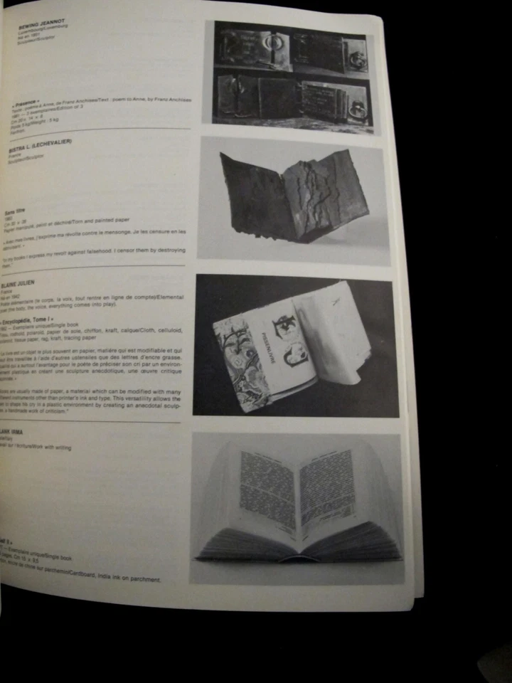 Livres D'Artistes 1985 Artists' Books/Book-Objects Livres-Objets Rare Art - Image 3 of 4