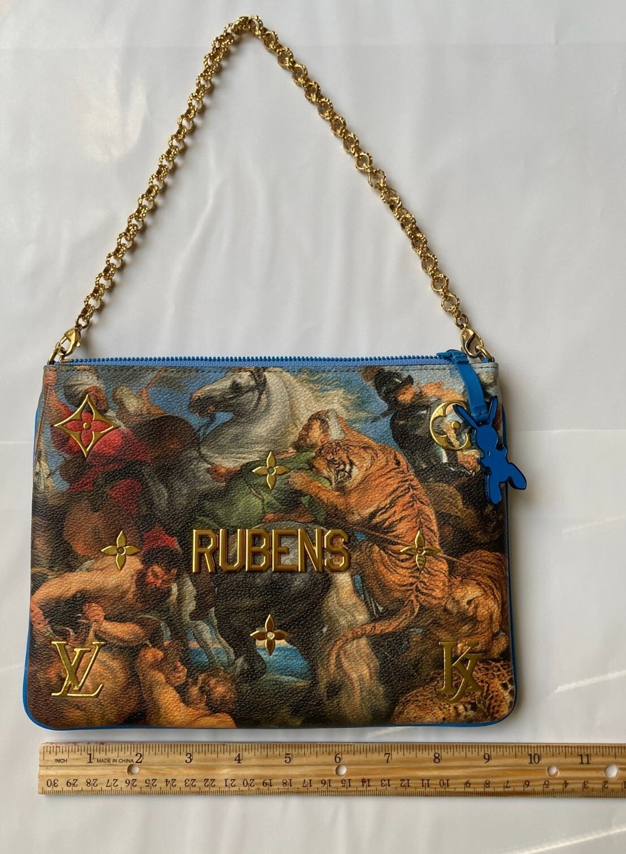 Louis Vuitton Clutch Peter Paul Rubens Masters Jeff Koons Blue Multicolor  in Coated Canvas with Brass - US