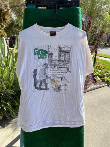 GREEN DAY 1994 BROKUM TAG (XL 23X26)- CAMICIA RARA- MUSICA- CONCERTO- TOUR - Foto 3 di 11