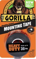 Gorilla Heavy Duty Mounting Tape, Double-sided, 1 X 60, Black Gorilla Heavy Duty Mounting Tape, Double-sided, 1 X 60, Black