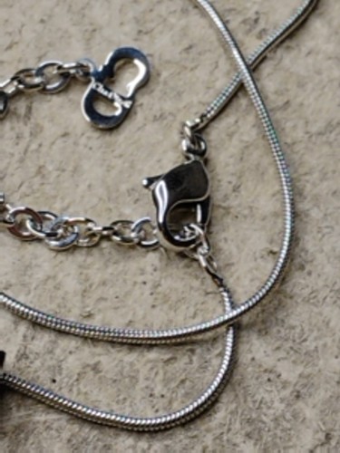 CHRISTIAN DIOR Square SILVER Toned Crystal Slide Pendant Minimal, Signed! - Picture 7 of 11