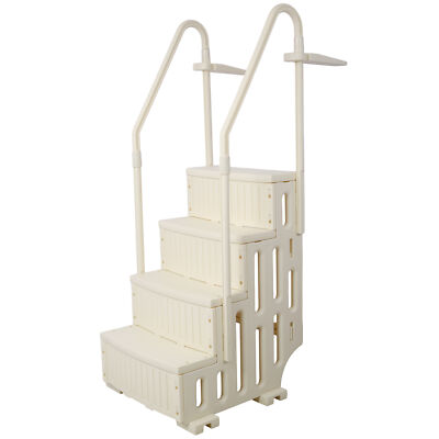 #ad Pool Ladder Heavy Duty 4 Safety Step for Above Ground Pools Stair Entry System