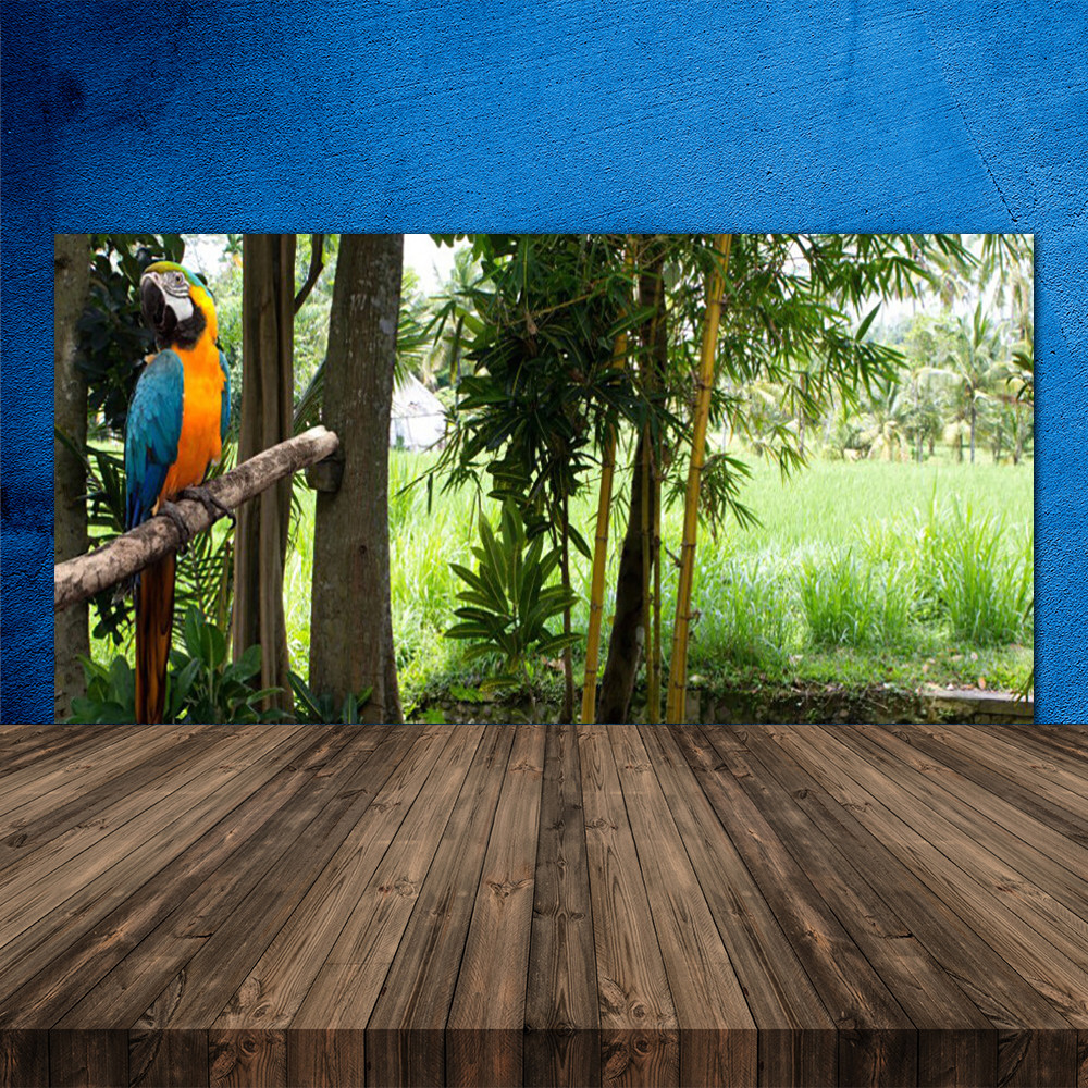 Crédence de cuisine en verre panneau mural décoratif 120x60 cm motif arbres nature