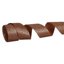 Metallic Glitter Ribbon Roll 1-1/2 Inch x 10 Yards Sparkly Ribbon Coffee
