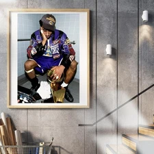 Kobe Bryant NBA Poster, Vintage Basketball Wall Art - Unframed