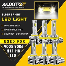6X 9005 9006 H11 LED Headlight Fog Light Kit High Low Beam Bulb White 6500K M6SA