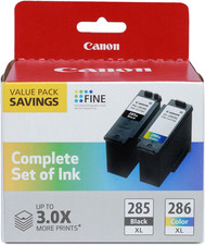Canon PG-285 XL / CL-286 XL Genuine Ink Value Pack 2 Cartridges , Compatible wi