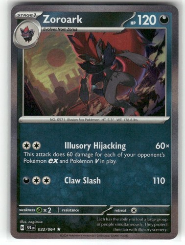 Zoroark 032/064 Shrouded Fable Holo Pokemon TCG