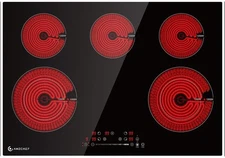 30 Inch 8400W Electric Cooktop, Drop-in Ceramic Glass Cooktop, 16 Power Levels,