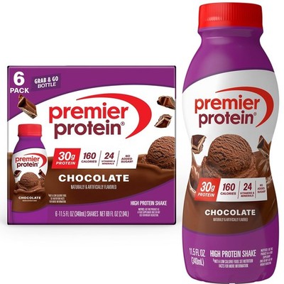 Premier Protein Shake, Chocolate, 30g Protein, No Added Sugar, 24 Vitamins  M...