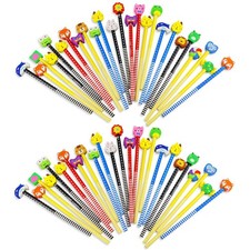 50 Pack Assorted Colorful Cartoon Animal Pencil With Erasers Toppers,Number 2...