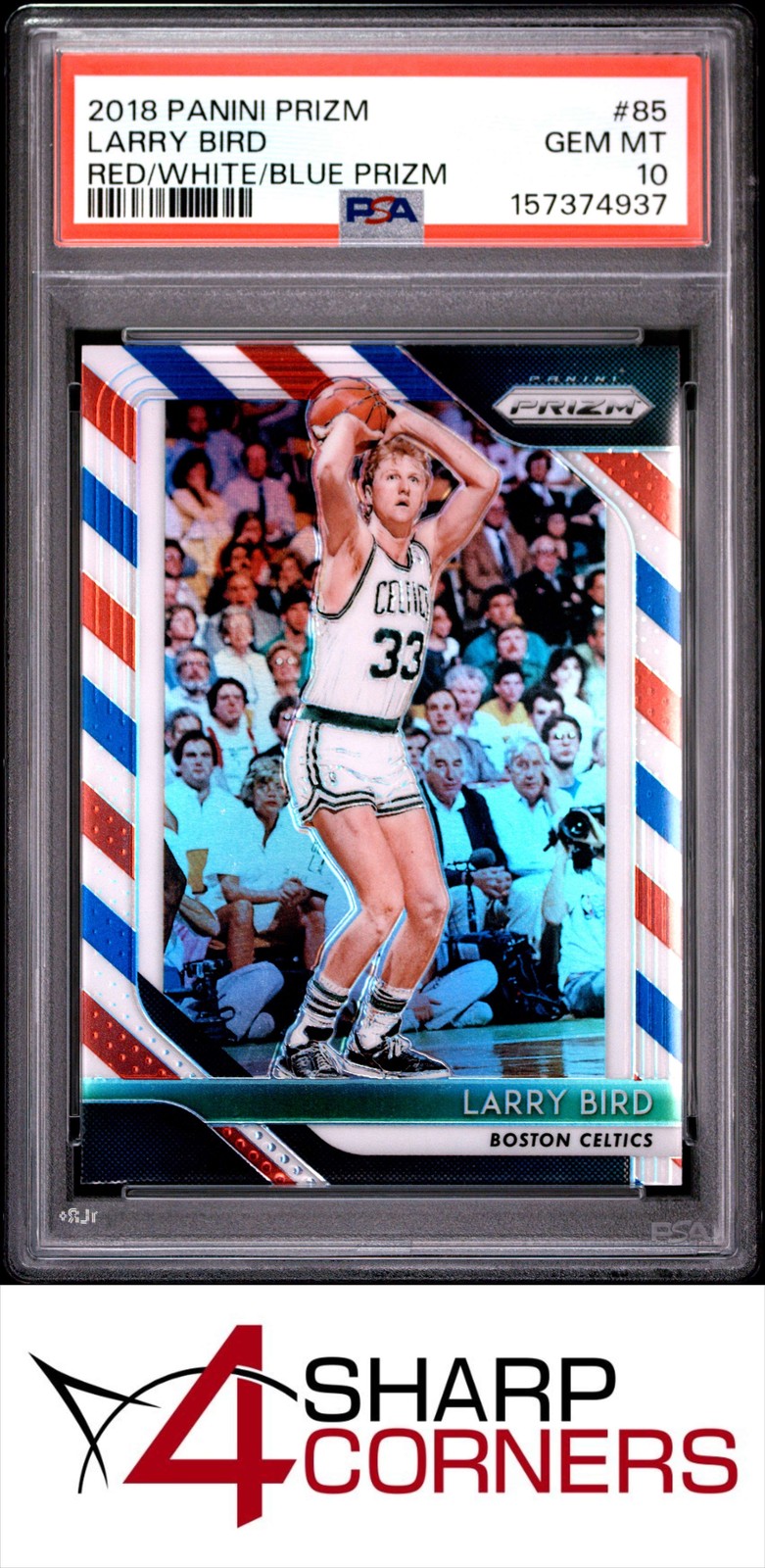 2018 Prizm Larry Bird #85 Red White Blue