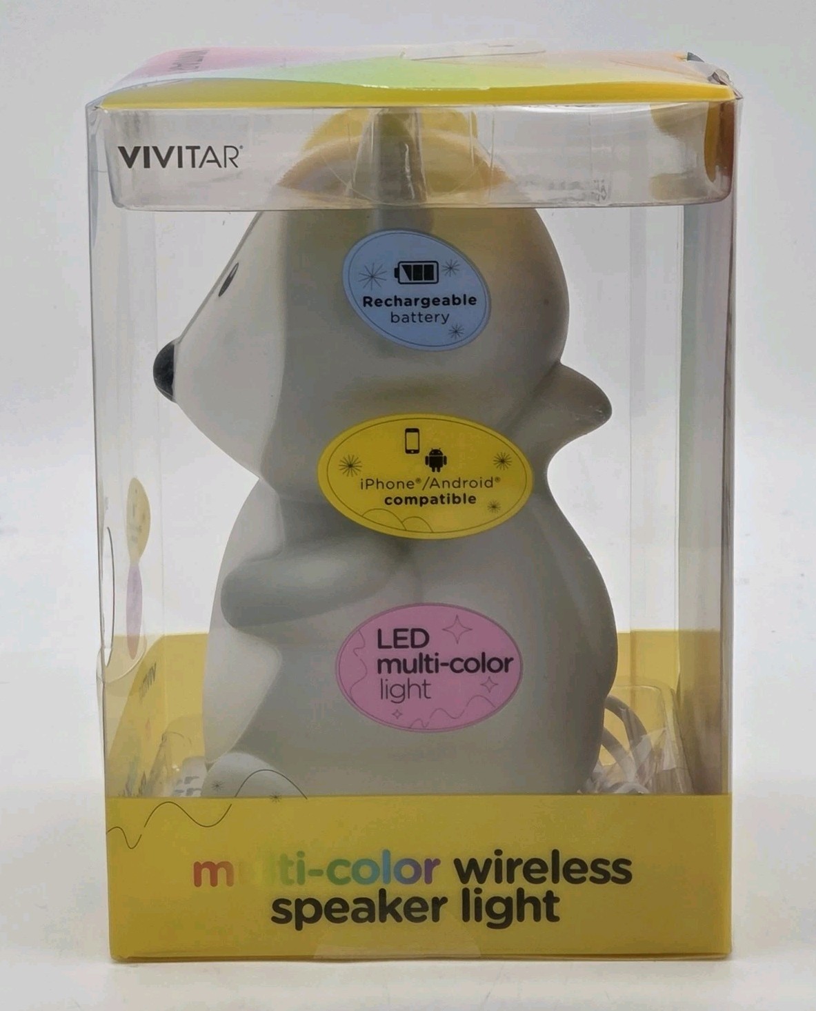 Parlante Inalámbrico Vivitar Multicolor con Luz LED Bluetooth Recargable Racoon, imagen 4