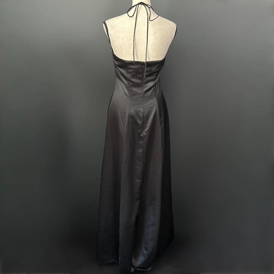 Vintage 90s Zum Zum Prom Dress Whimsigoth Black Pink Embroidered Fairy Goth Maxi - Image 3 of 4