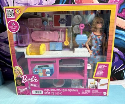 Barbie It Takes Two Pastry Café Playset W/ Blonde Malibu Barbie 18 Pc Pastry Fun