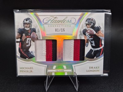 2025 Panini Flawless Connection Michael Penix Jr Drake London Patch 1/15 Falcons