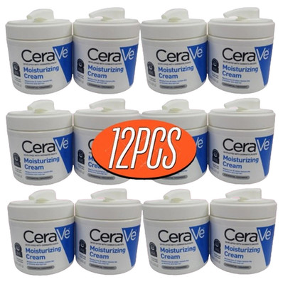CERAVE MOISTURIZING CREAM FACE & BODY W/ PUMP NORMAL TO DRY SKIN 16OZ NWOB 12PCS
