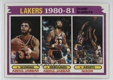 1981-82 Topps Team Leaders Kareem Abdul-Jabbar Norm Nixon #55 HOF 17qs