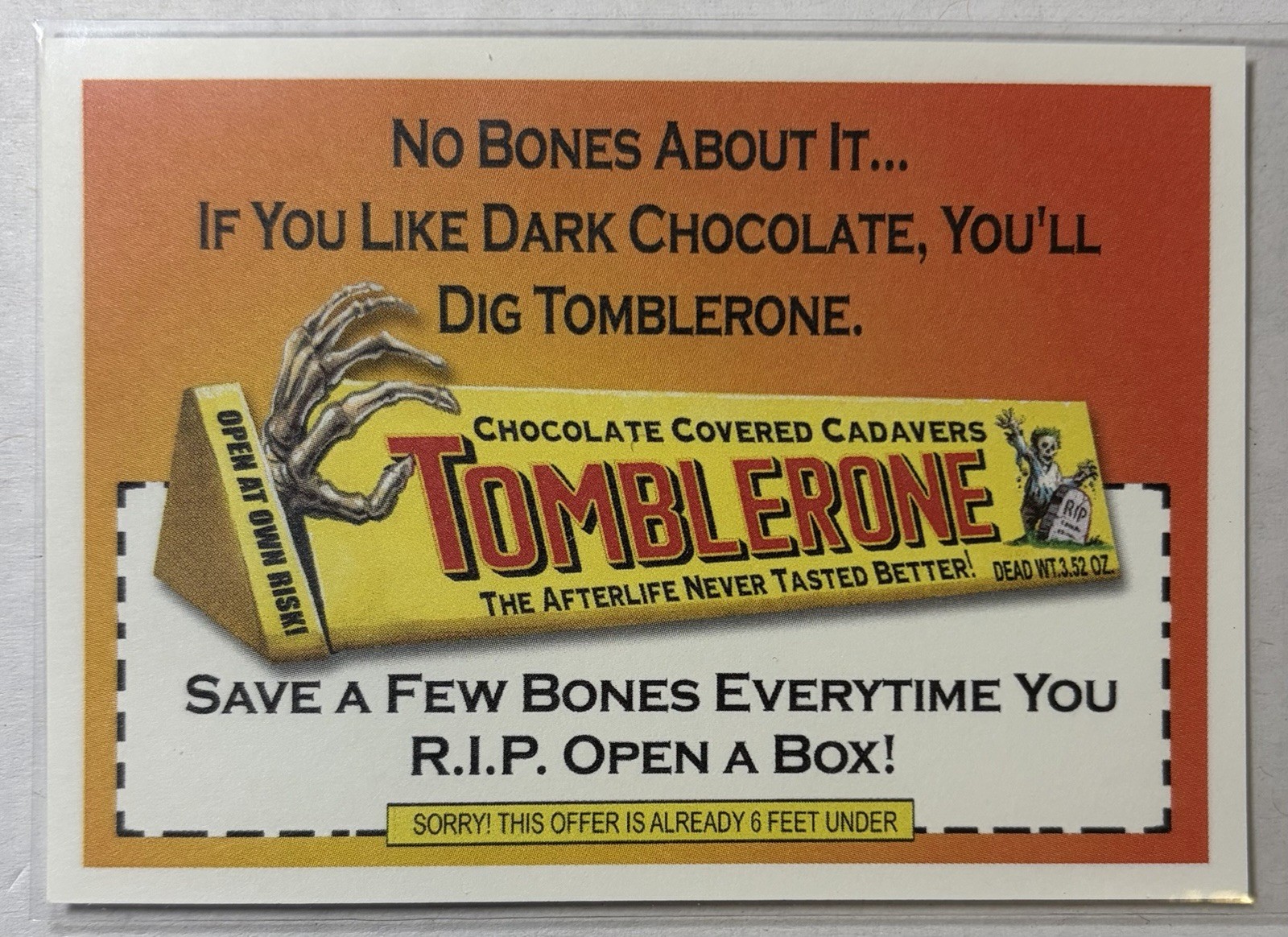 2024 Topps Wacky Packages #33 Tomblerone Artist Chris Meeks On-Card Autograph