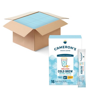Cameron's Coffee Vanilla Bean Cold Brew Instant Single Serve Sticks 128 Count