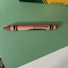 Burnt Orange Vtg Crayola Crayon Binney Smith 1990 Retired Discontinued