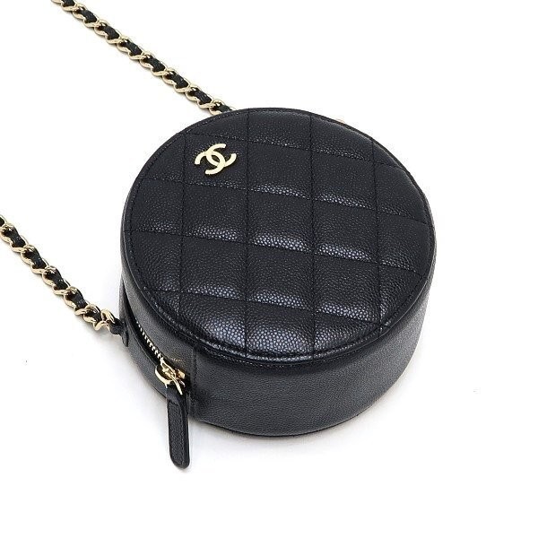 CHANEL Black Gold Matelasse Chain Shoulder Bag AP0245 954529