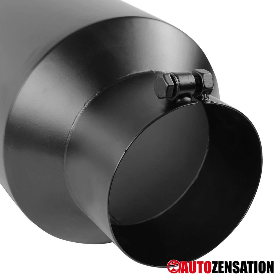 Black 5" X 8" X 15" Stainless Steel Slant Tip Bolt On Diesel Exhaust Tip Foto 4 de 4