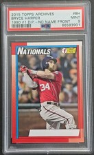 2015 Topps Archives Bryce Harper 1990 #1  Draft Pick NNOF PSA 9 Rare Low Pop