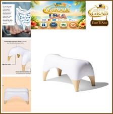 Toilet Step Stool 9 Inch Tall White Bamboo Ergonomic Adult Bathroom Squatty