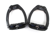 Juego de estribos negros Flex-On Safe-On inclinados Ultra Grip elastómero azul adulto