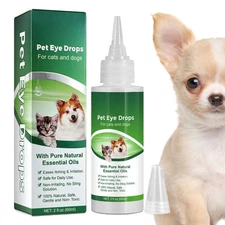 Dog Eye Drops 60ml Pet Eye Wash Drops Cat Dog Eye Wash Drops Effective Capable