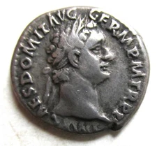 Ancient Rome Imperial DOMITIAN (81-96AD) AR Denarius MINERVA Standing