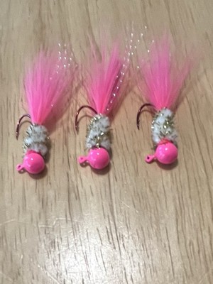 Three hand tide 1/16 crappie jigs