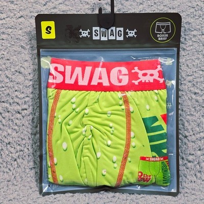 Mountain Dew Boxer Brief Mens Small Green Red SWAG Novelty Underwear NWT