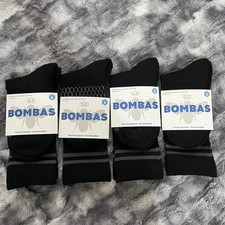 NEW 4 pack Bombas Socks Black Bee Logo Honeycomb Arch Support Size S Small