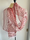 NWT FabIndia Silk & Cotton Blood 🩸 Red Pink White Scarf Dupatta Wrap Stole 74" — photo 9