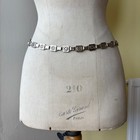 Vintage Signed GUCCI designer silver tone chain belt, designer GUCCI star belt