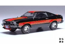 1/43 Ford Mustang Cobra II 1977 Black Red Diecast Car Muscle Classic Detailed