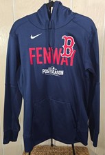 Boston Red Sox Baseball Post Season Sz M Blue Hooded Sweatshirt Pullover 2021