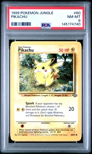 1999 POKEMON JUNGLE #60 PIKACHU PSA 8