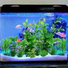 Aquarium Plants 10 Pack Fish Tank Decorations Artificial Green Plant Set