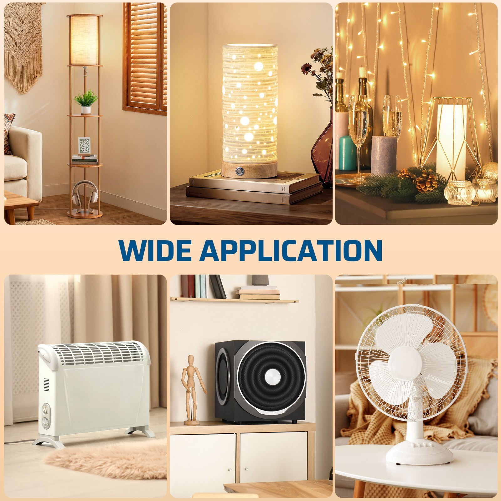 4-Button Remote Control Outlets, Wireless, for Lamps Fans Holiday Lights, 100ft