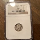Five Key Mercury Dimes. 1916d graded, 1921, 1921d, 1926s And 1941/42, graded