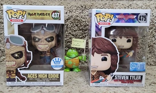 New ListingLot of 2 Rocks Funko Pop! Figures: Steven Tyler #475 & Aces High Eddie #437