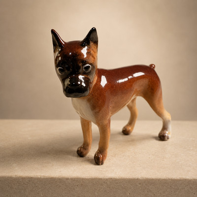 Hagen-Renaker Boxer Dog Figurine 1950s Miniature Ceramic Boxer Figure