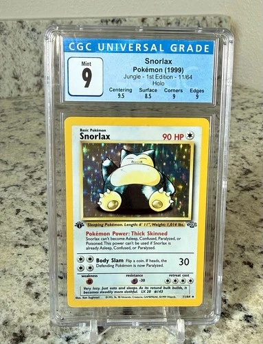 CGC 9 Snorlax 1999 Jungle 1st Edition 11/64 Holo Pokemon Card Ebay Authenticated
