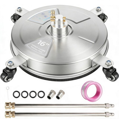 #ad Hourleey 16quot; Pressure Washer Surface Cleaner Stainless Steel 16 Inch Silver $132.99