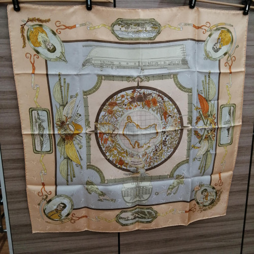 HERMES Scarf Carré 90 Nicholas Thomas Silk
