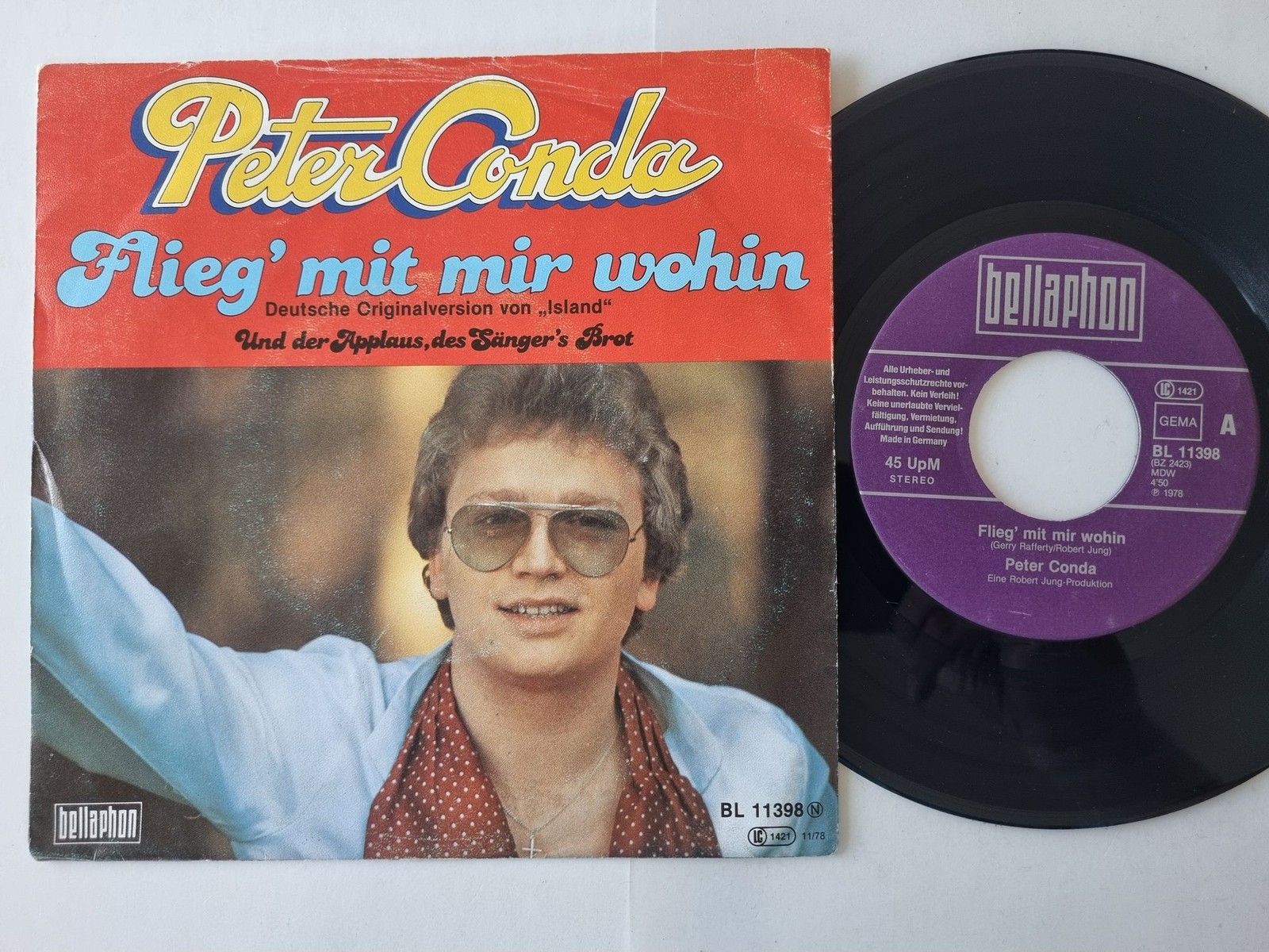 Peter Conda - Flieg' Mit Mir Wohin 7'' Vinyl Germany/ CV Gerry Rafferty - Island