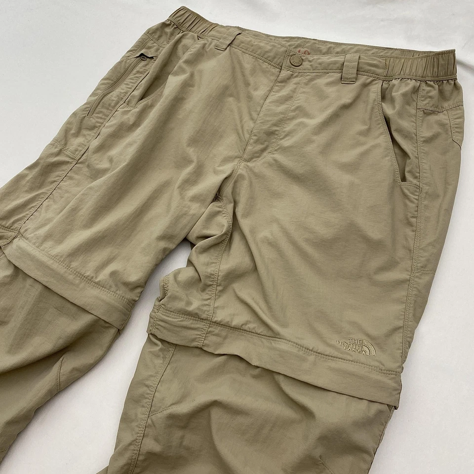 North Face Pants Mens Large Long Khaki Tan Convertible Zip Off Hiking Gorpcore - Image 2 of 4